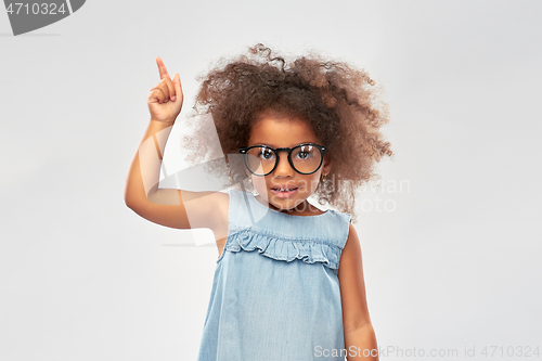 Image of happy little african american girl in glasses