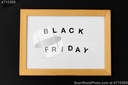 Image of magnetic board with black friday words