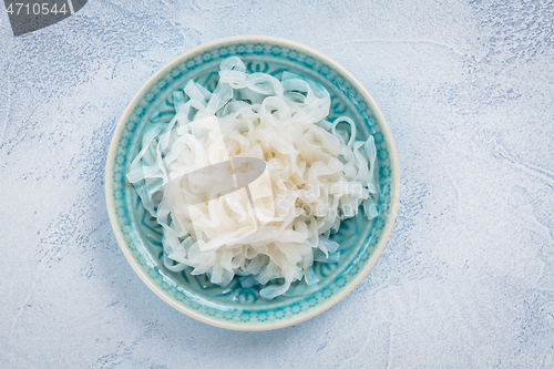 Image of Shirataki noodles - gelatinous traditional Japanese noodles made from the konjac yam