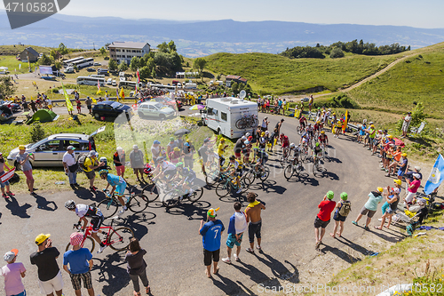 Image of The Peloton on Col du Grand Colombier - Tour de France 2016