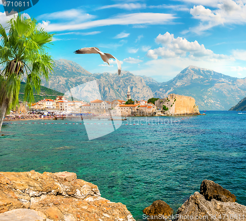 Image of Old city Budva on adriatic sea