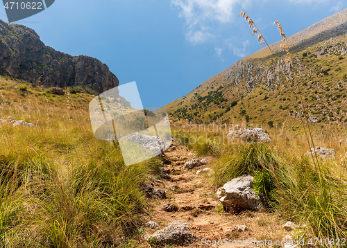 Image of A walking path between the hills