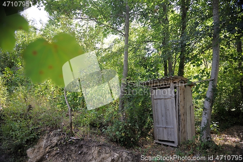 Image of wooden retro outdoor toilet