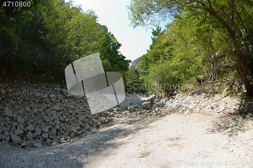 Image of wild river dried riverbed