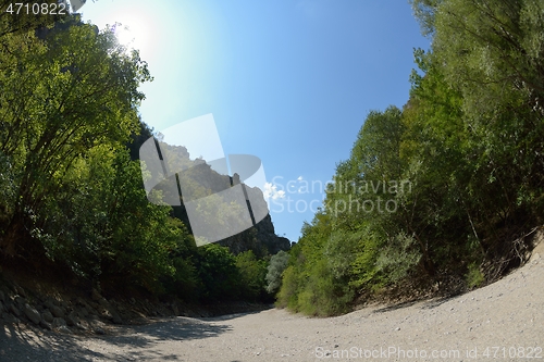 Image of wild river dried riverbed