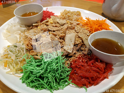 Image of Yusheng dish during Chinese New Year