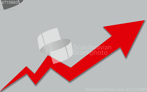 Image of Red growth up arrow isolated