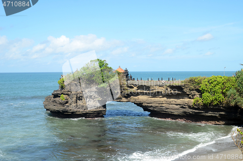 Image of Pura Batu Bolong in the rock in Bali, Indonesia
