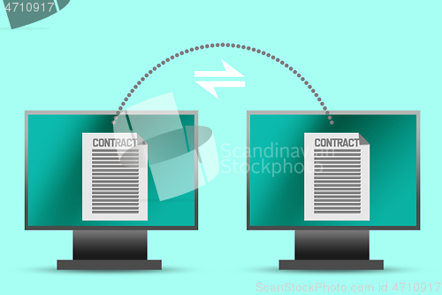 Image of Exchange of contract via online