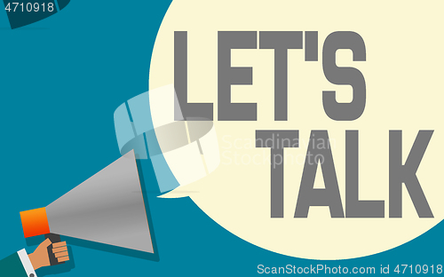 Image of Megaphone with lets talk speech bubble