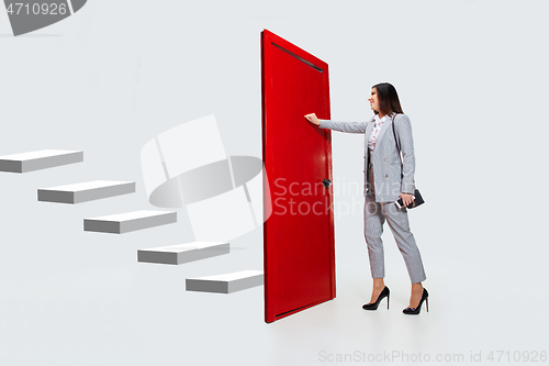 Image of Career ladder closed for young woman