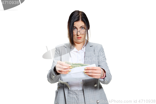 Image of Young woman getting a small salary
