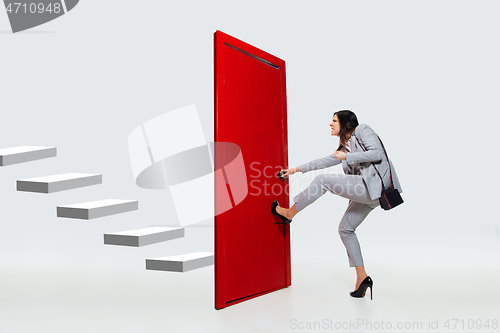 Image of Career ladder closed for young woman