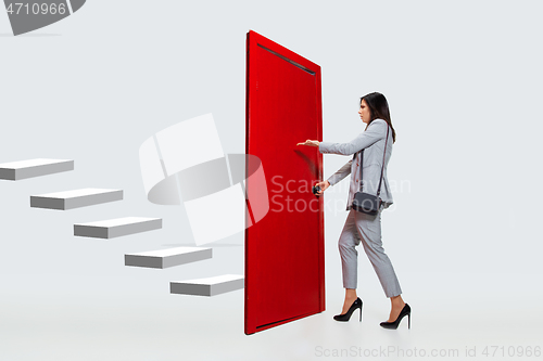 Image of Career ladder closed for young woman