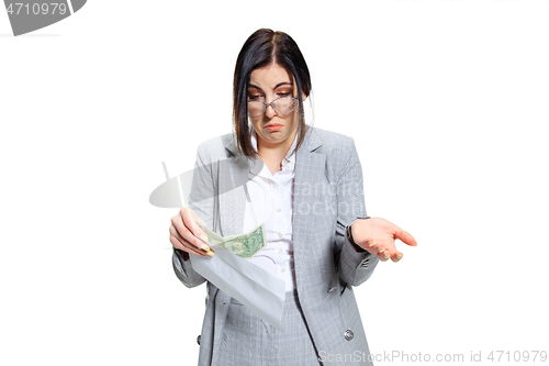 Image of Young woman getting a small salary