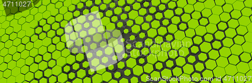 Image of green yellow hexagon background