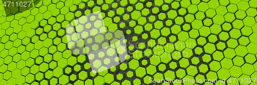 Image of green yellow hexagon background