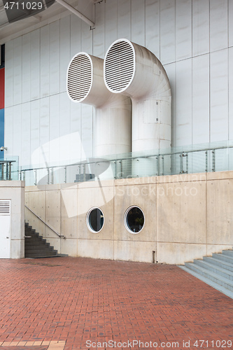 Image of Exhaust pipes on a building