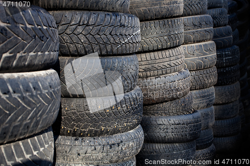 Image of Large pile of used tires