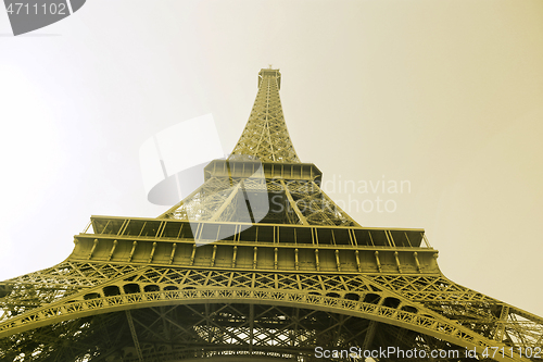 Image of Bottom view on Eiffel Tower