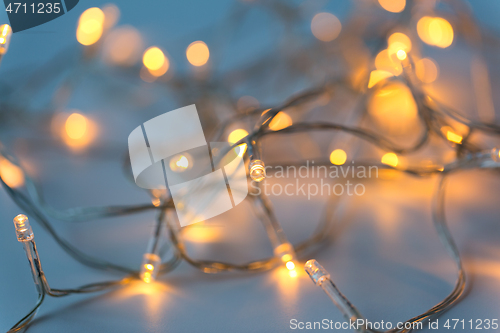 Image of close up of electric garland lights