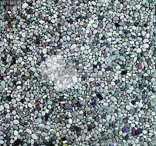 Image of Grey and Blue Rounded Pebbles Background