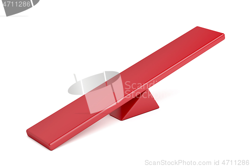 Image of Empty red seesaw
