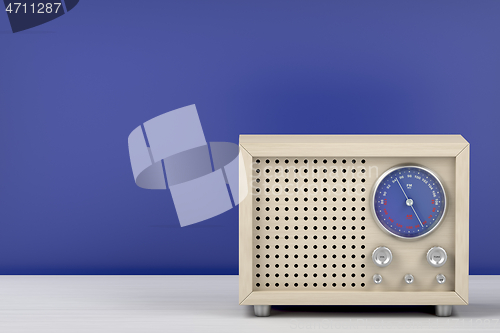 Image of Wood radio in retro style