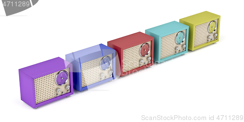 Image of Retro radios with different colors