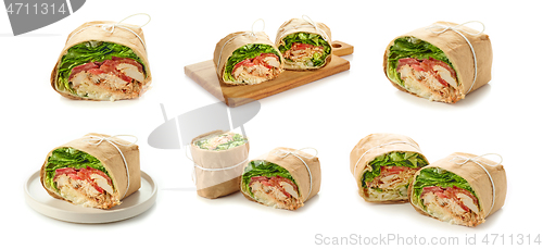 Image of chicken wrap sandwich