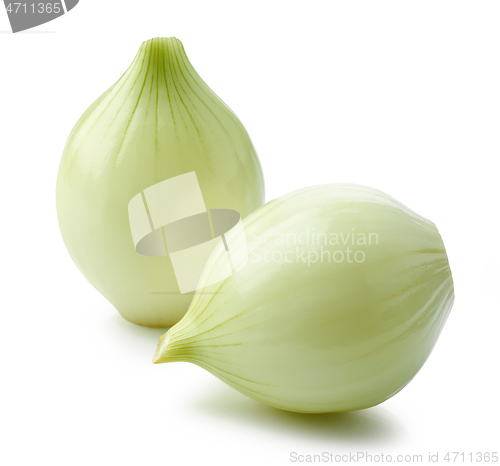 Image of fresh raw peeled onions