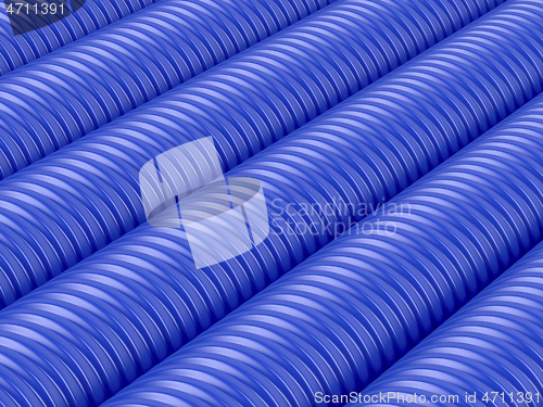 Image of Blue corrugated pipes