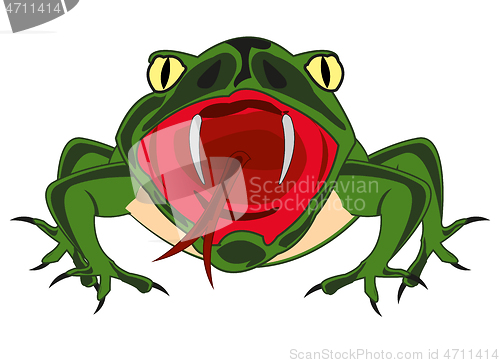 Image of Cartoon amphibious frog on white background is insulated