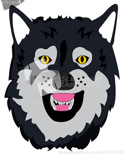 Image of Mug animal wolf on white background is insulated