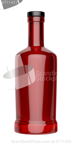 Image of Red bottle for alcoholic beverage