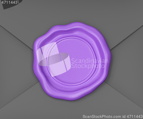 Image of Envelope sealed with purple wax