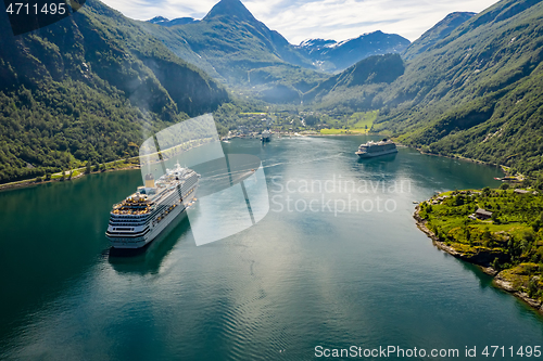 Image of Geiranger fjord, Beautiful Nature Norway.