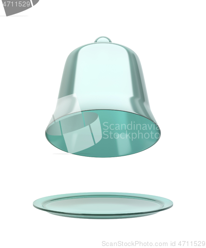 Image of Glass cloche on white background