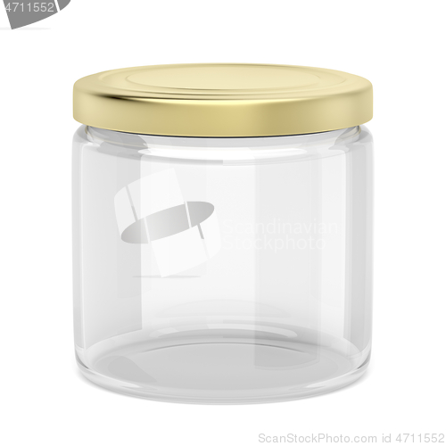 Image of Glass jar with golden cap