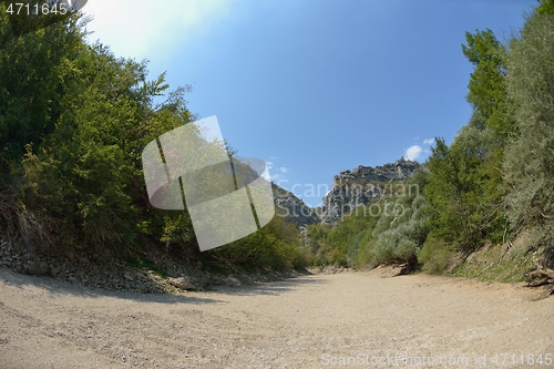 Image of wild river dried riverbed