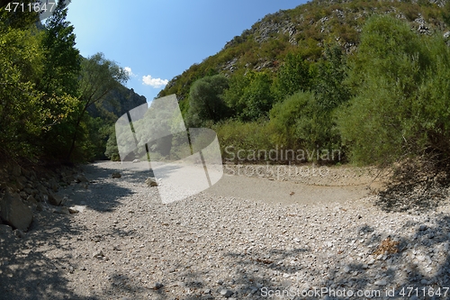 Image of wild river dried riverbed