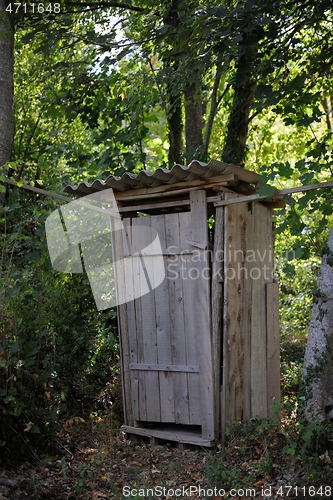 Image of wooden retro outdoor toilet