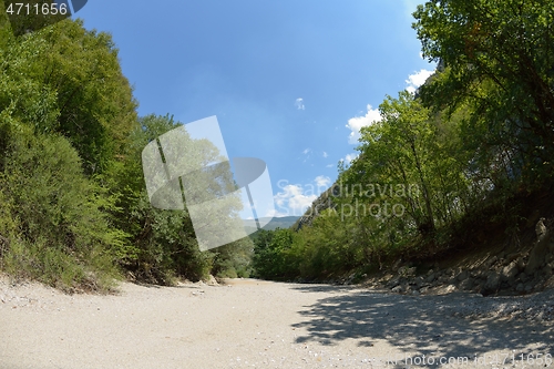 Image of wild river dried riverbed