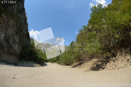 Image of wild river dried riverbed