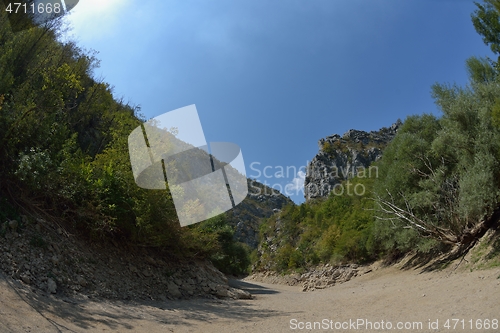 Image of wild river dried riverbed