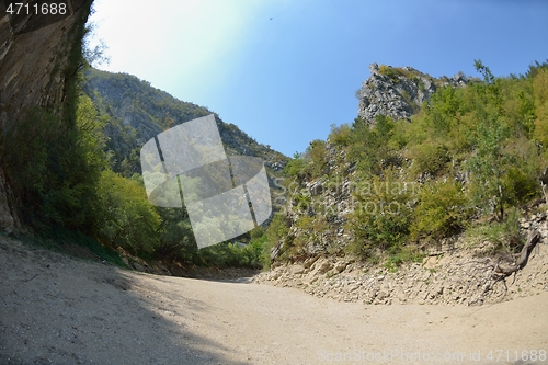 Image of wild river dried riverbed