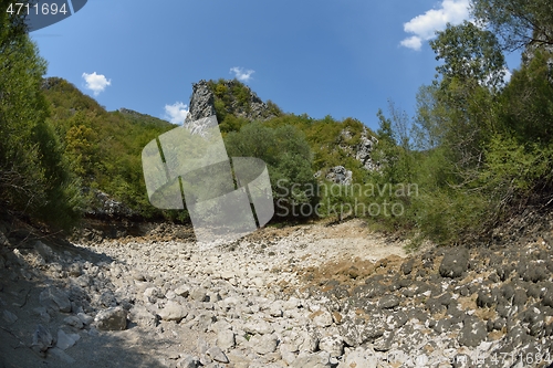 Image of wild river dried riverbed