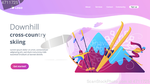 Image of Winter extreme sports concept landing page.