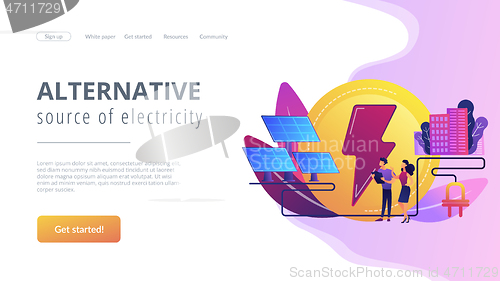 Image of Solar energy concept landing page.