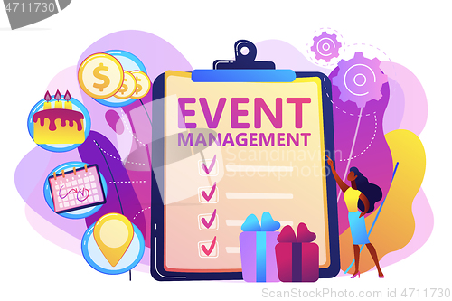 Image of Event management concept vector illustration.